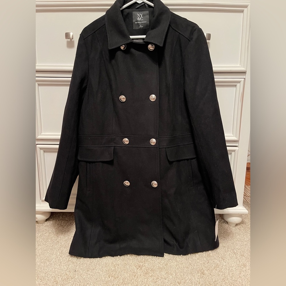 NWT Black Pea Coat NY&C